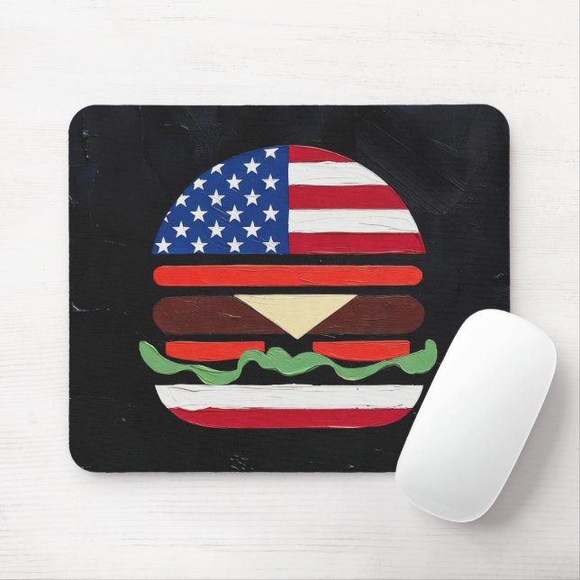 Mousepad Hamburger América (Pintura Preta Nº 4) (Com mouse)