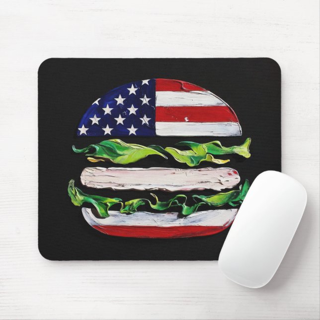 Mousepad Hamburger América (Pintura Preta Nº 5) (Com mouse)