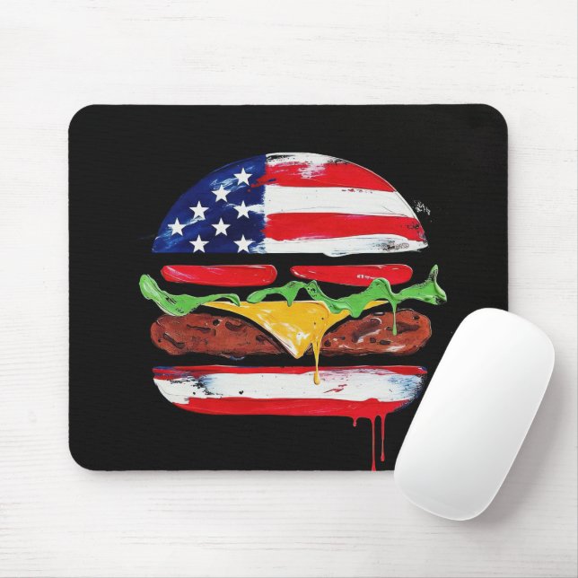 Mousepad Hamburger América (Pintura Preta Nº 6) (Com mouse)