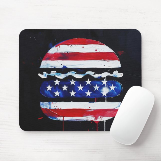 Mousepad Hamburger América (Pintura Preta No. 3) (Com mouse)