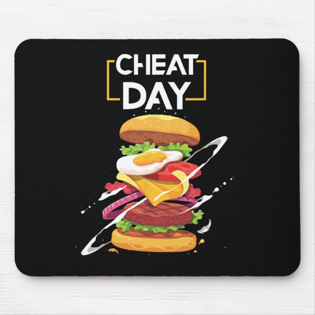 Mousepad Hamburger Lover Gift Fast Comida Gym Workout Cheat (Frente)