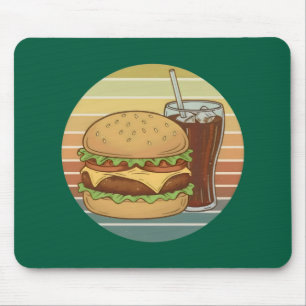 Mousepad Hambúrguer retrô e cola.
