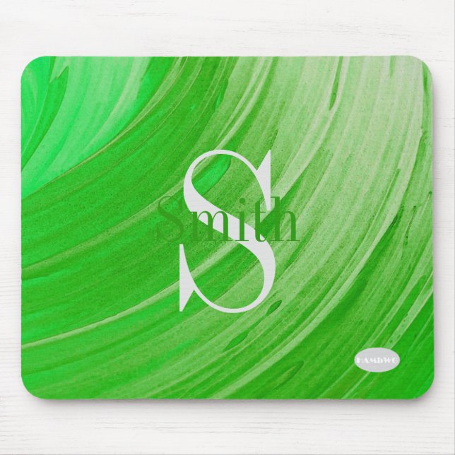 Mousepad HAMbWG - Monograma verde de espiral (Frente)