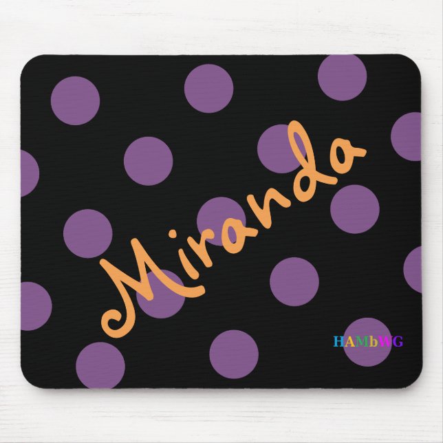 Mousepad HAMbWG - Rato do computador - Bolinhas em preto (Frente)