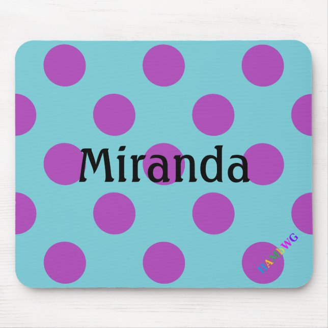 Mousepad HAMbWG - Rato do computador - Bolinhas violetas (Frente)
