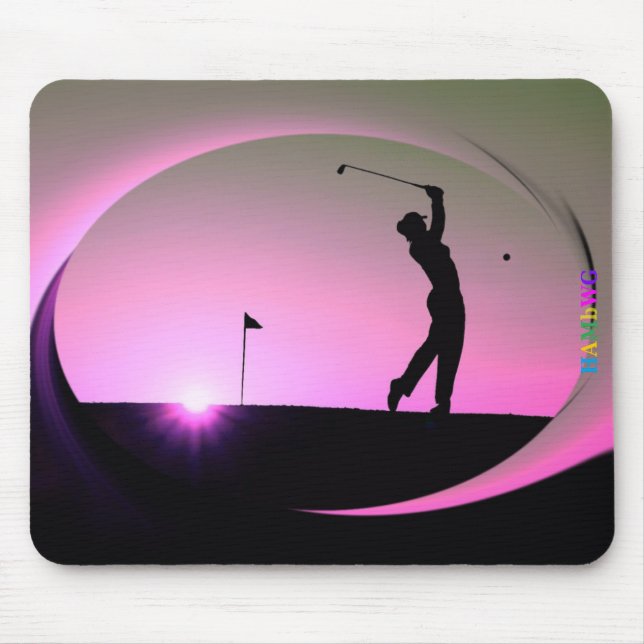 Mousepad HAMbyWG - Pad do mouse - Golfista feminino em Dusk (Frente)