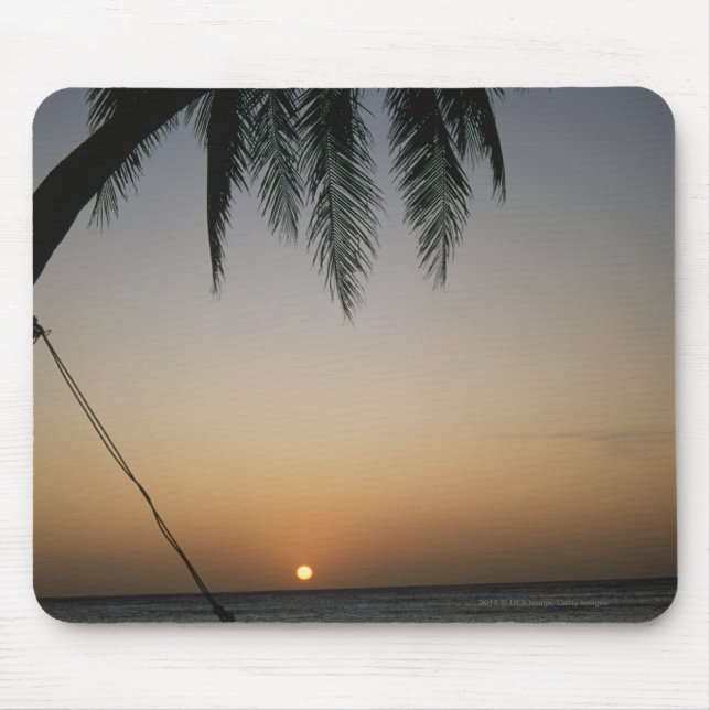 Mousepad Hammock vazio de Silhuetted no por do sol (Frente)
