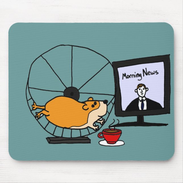 Mousepad Hamster engraçado XY em uma sátira da roda do (Frente)