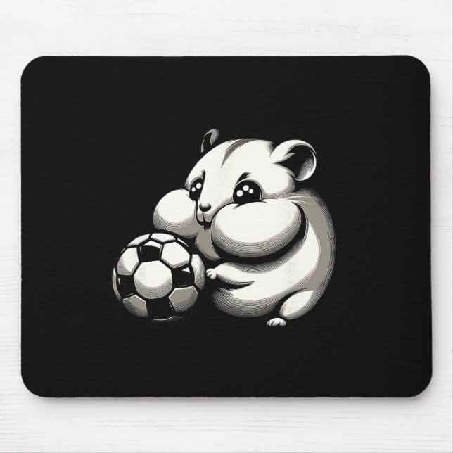 Mousepad Hamster Gordinho Com Futebol Ll Cartoon Kawaii  (Frente)