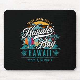 Mousepad Hanalei Byy North Shore Kauai Hawaii Retro Sun Sur