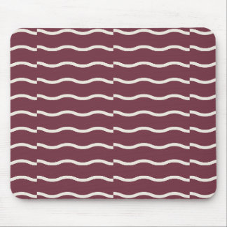 Mousepad Hand-Drawn Wavy Ticking Stripe | Deep Burgundy