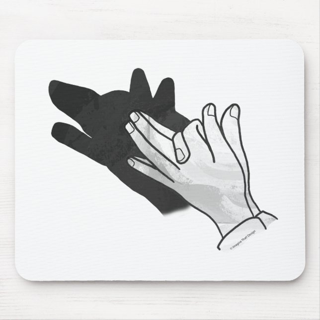 Mousepad Hand Silhouette Wolf (Frente)