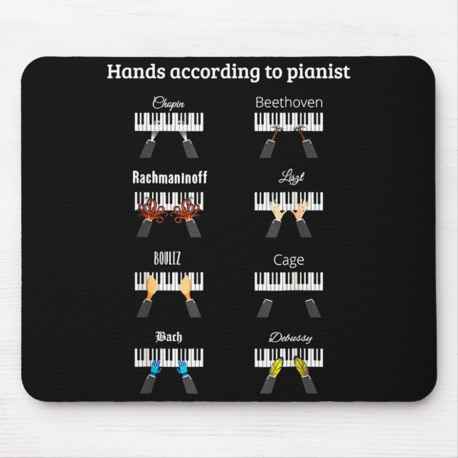 Mousepad Hands According To Anists Ano Clical Music Instrum (Frente)