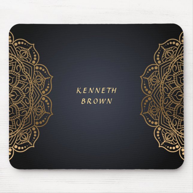 Mousepad Handyman Repara Preto Dourado (Frente)