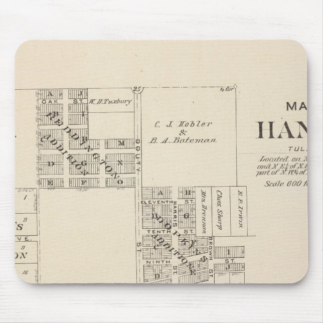 Mousepad Hanford, Condado de Tulare (Frente)