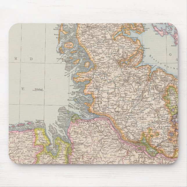 Mousepad Hannover, SchleswigHolstein, Mapa do Norte da Alem (Frente)