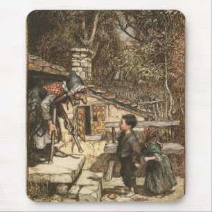 Mousepad Hansel e Gretel encontram a bruxa