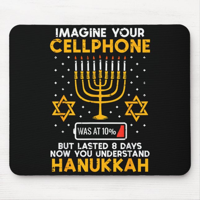 Mousepad Hanukkah Imagine Your Cellphone Chanukah Jew Men W (Frente)