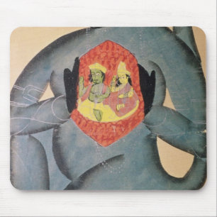 Mousepad Hanuman que revela Rama e Sita