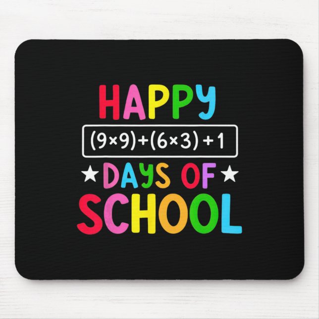 Mousepad Happy 100 Days Of School Math Equation Funny Teach (Frente)
