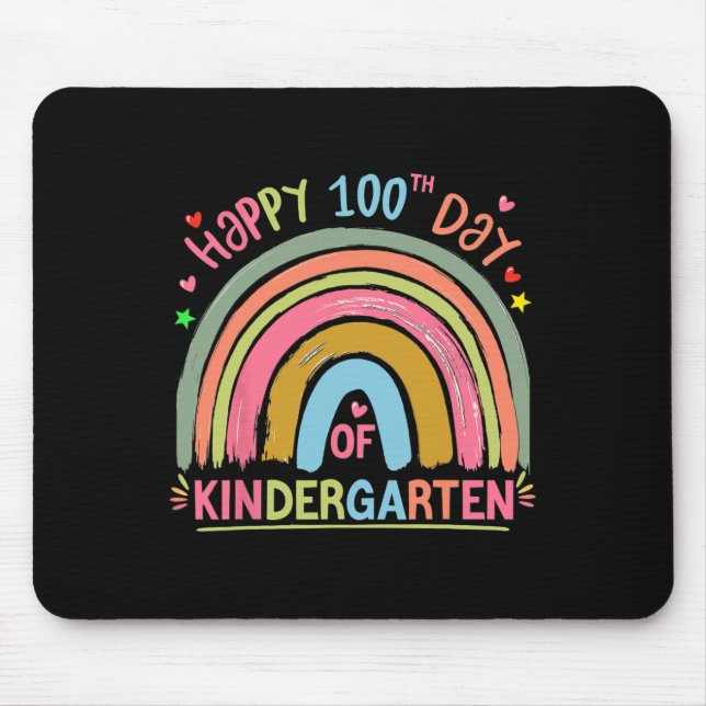 Mousepad Happy 100 Days Of School Teacher Girls Kids Womens (Frente)