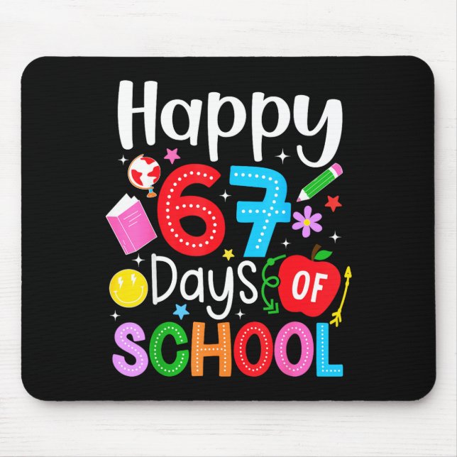 Mousepad Happy 67 Days Of School Funny Six Seven Meme Teach (Frente)