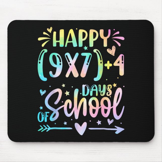 Mousepad Happy 67 Days Of School Math Teacher Students Six  (Frente)