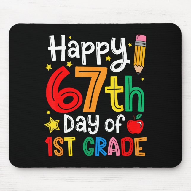 Mousepad Happy 67th Day Of 1st Grade Teacher Student Six Se (Frente)