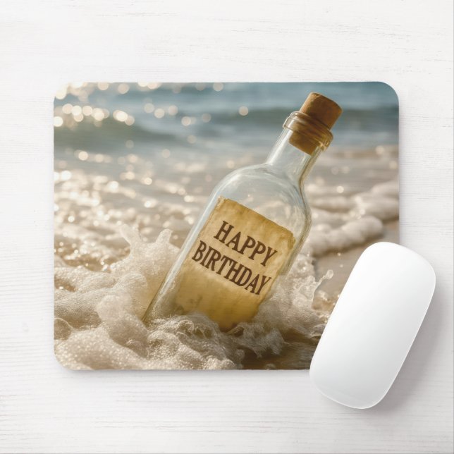 Mousepad Happy Birthday Message in a Bottle (Com mouse)