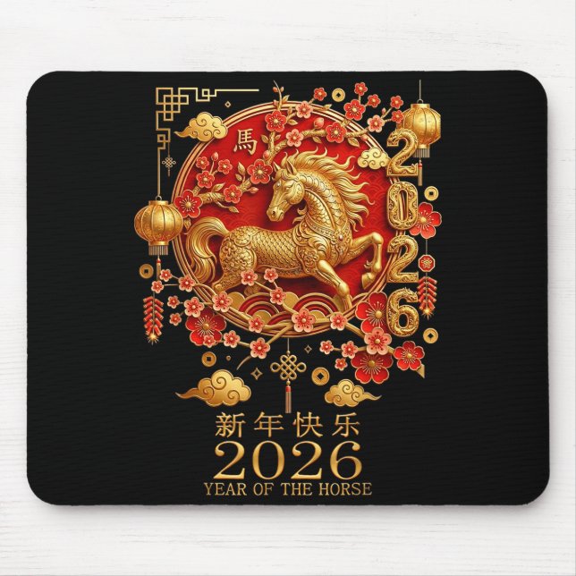 Mousepad Happy Chinese Lunar New Year Of The Horse 2026  (Frente)