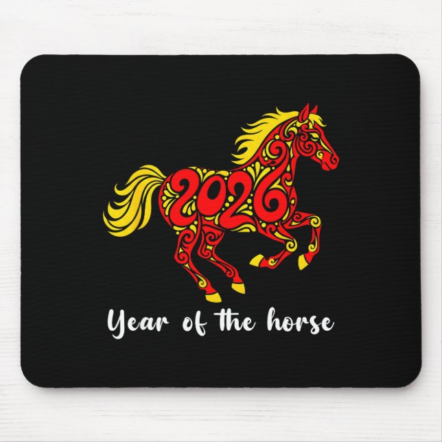 Mousepad Happy Chinese New Year 2026 Year Of The Horse Horo (Frente)