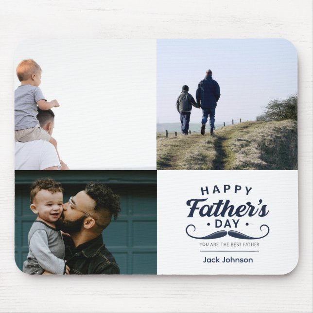 Mousepad Happy Father’s Day Mustache Tribute Design (Frente)