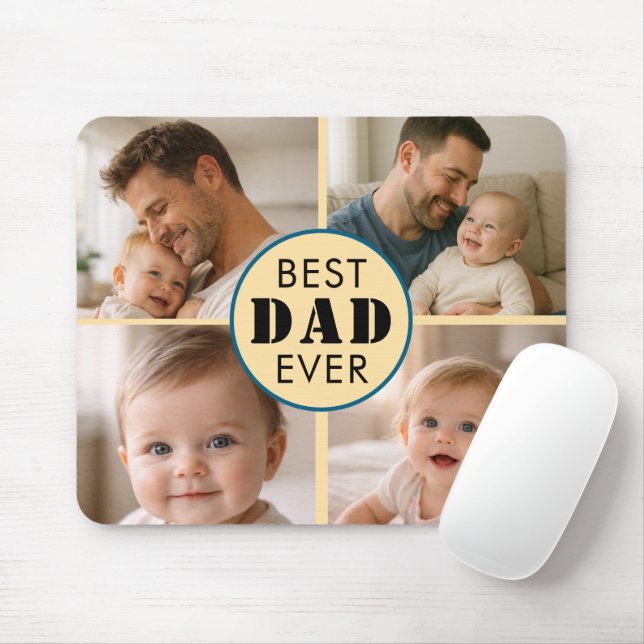 Mousepad Happy Father’s Day Photo | Custom Dad Ever (Com mouse)