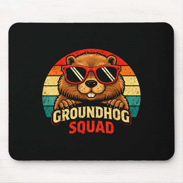 Mousepad Happy Groundhog Day 2026 Celebration Funny Groundh (Frente)