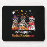 Mousepad Happy Hallothanksmas Schnauzer Dog Halloween Chris<br><div class="desc">Feliz Hallothanksmas Schnauzer Cachorro Dia das Bruxas Natal 1</div>