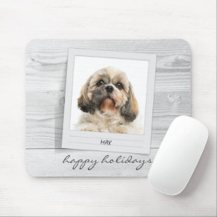 Mousepad Happy Holidays Pet Photo Frame Personalized