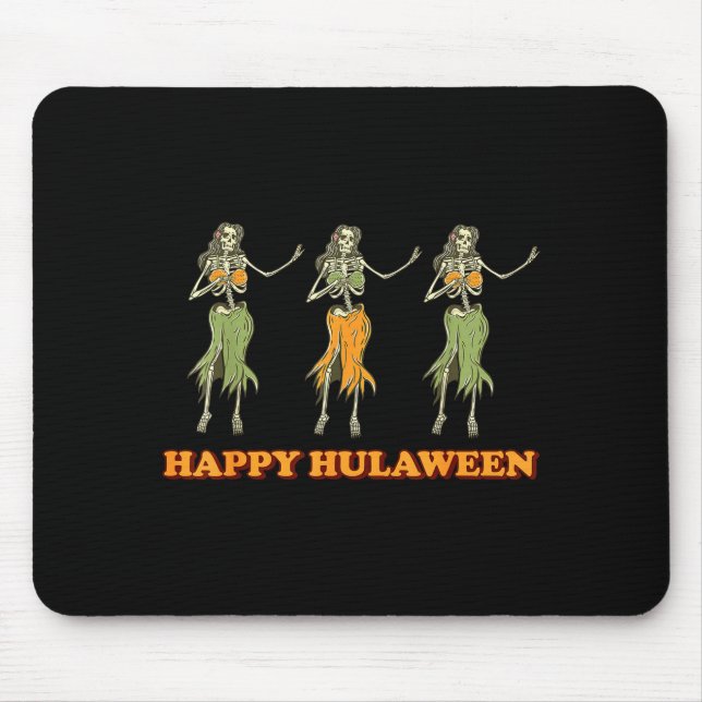 Mousepad Happy Hulaween Hawaii Themed Halloween Skeleton Vi (Frente)