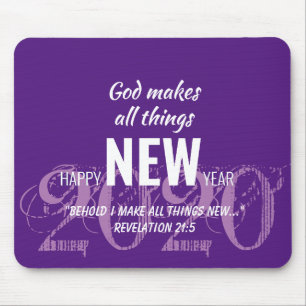 Mousepad HAPPY NEW YEAR 2020 Customized Scripture PURPLE