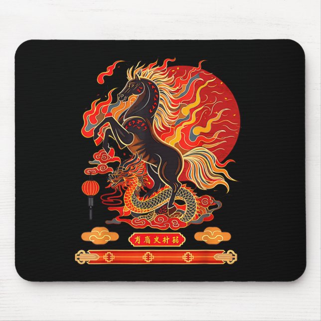 Mousepad Happy New Year 2026 Chinese New Year Horse Zodiac  (Frente)