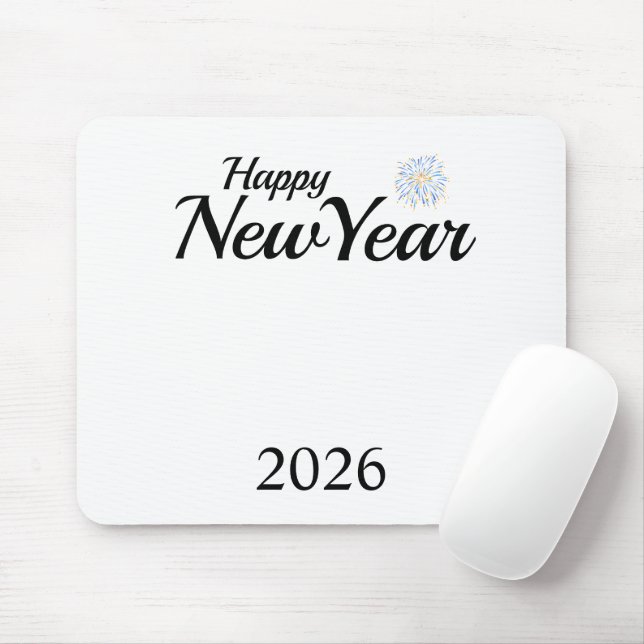 Mousepad Happy New Year Custom Present (Com mouse)