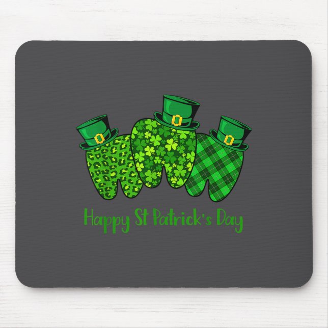 Mousepad Happy St Patrick's Day Dental Istant Tooth Irish G (Frente)