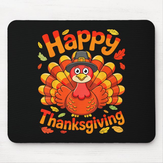 Mousepad Happy Thanksgiving Shirt Men Women Kids Family Tur (Frente)