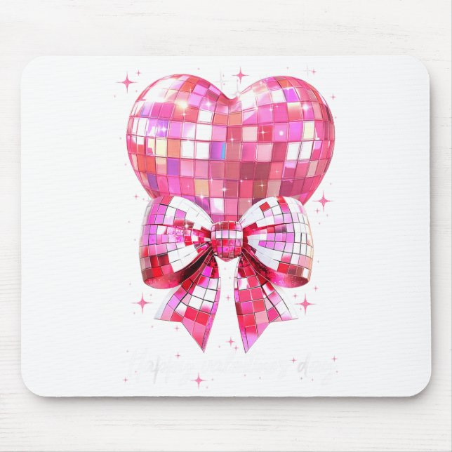 Mousepad Happy Valentine's Day Funny Coquette Disco Ball He (Frente)