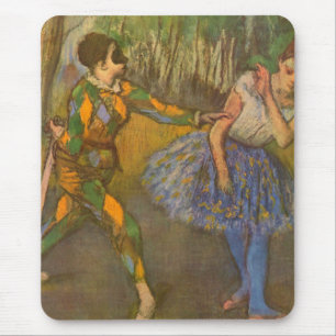 Mousepad Harlequin e Columbine por Edgar Degas Vintage Art