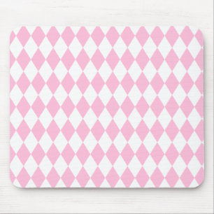 Mousepad Harlequin rosa e branco