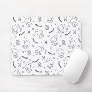 Mousepad Harmonia de peixes: Arte em Linha de Padrões de So