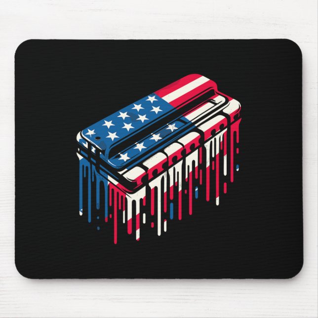 Mousepad Harmônica de Gotejamento de Tinta Bandeira America (Frente)