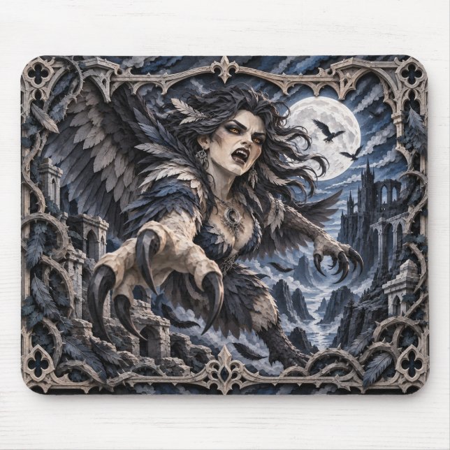 Mousepad Hárpia, Monstro de Corte de Papel (Frente)