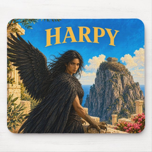 Mousepad Hárpia, Monstro de Fantasia Gótica (Frente)