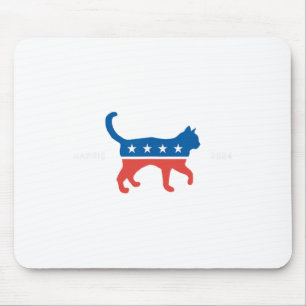 Mousepad Harris 2024 Democrat Cat - Votação Para Kamala W E